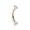 Joias de Piercing Europeias e Americanas de Aço Inoxidável Transfronteiriças Zircônia Redonda Stud para Sobrancelha Barra Curva Argola para Sobrancelha Piercing Corporal