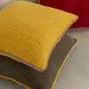 Funda de Almohada para Respaldo de Sofá Estilo Nórdico Hogar Almohada de Color Sólido Simple Moderna Sala de Estar Ribete de Pana de Gama Alta