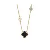 Collar de Trébol de Cuatro Hojas para Mujer, Diseño de Nicho Estilo Ins, Versión Coreana, Ágata de Imitación, Moderno y Versátil, Cadena de Clavícula de Alta Gama