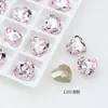 Dongzhou Crystal 12mm Forma de Corazón Pedrería de Vidrio con Base Puntiaguda Recubrimiento al Vacío Color Corazón Positivo Accesorios para Joyería DIY Personalización
