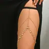 Bambú como ropa moda europea y americana diamantes de imitación suministro transfronterizo colgante de concha cadena de muslo para chica playera H0046