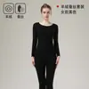 Roupa Térmica de Lã e Seda Masculina e Feminina com Forro de Fleece Veludo Autoaquecedor Base Algodão Suéter Roupas de Outono e Conjunto de Calças