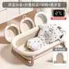 Tina de Baño para Bebé con Sensor de Temperatura, Tina de Baño para Bebé Ampliada y Ensanchada, Tina de Baño Plegable para el Hogar, Adecuada para Sentarse y Acostarse para el Baño del Bebé