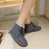 Botas Martin de otoño e invierno 2020, botas de algodón para mujer, botas cortas cálidas de terciopelo, botas planas con cordones, botas de nieve para mujer