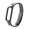 Adecuado para correa de Xiaomi Mi Band 56, Pulsera de Acero Inoxidable Sólido de Tres Eslabones con Estructura de Hebilla a Presión y Caja Metálica, Directo del Fabricante