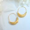 Pendientes Exagerados Retro Griegos con Forma de Barco de Corte de Acero de Titanio Grabado para Mujer Venta al por Mayor Transfronteriza Joyería Original de Nicho No se Desvanecen