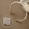 Nueva Diadema Plegable de Perlas para Mujer, Versátil para Salidas de Verano y Viajes, Diadema para Lavarse la Cara, Diadema de Corona Alta para Mujer