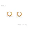 Brincos de Argola Geométricos Simples da Moda Coreana Estilo Frio Aço Inoxidável Banhado a Ouro 18K Brincos de Alta Qualidade para Mulheres
