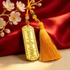 Latón Electrochapado con Oro de 24 Quilates, Cinco Truenos Nueve Cielos Yin Yuan Token, Llavero de Coche de Maestro del Trueno Taoísta de Cinabrio Imitación Fabricante