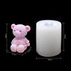 Urso Tridimensional Aromaterapia Molde Vela Desenhos Animados Teddy Bear Decoração Bolo Molde de silicone Handmade Soap Glue Drop Molde