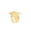 Anillo de Cobre de Moda Nuevo Más Vendido Transfronterizo Anillo Individual Dorado Serpiente de Forma Múltiples Capas Joyería para Manos Venta Directa de Fábrica