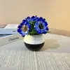 Vaso de Flor Preguiçoso para Mesa de Escritório com 5 Gérberas, Vaso de Flor Artificial de Plástico para Casa, Planta em Vaso Jiboia Orquídea