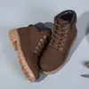 Botas Martin con Forro de Polar Jinbukang para Otoño e Invierno para Estudiantes Mujeres, Botines Casuales de Caña Alta Versátiles Estilo Británico, Zapatos de Algodón Calientes para Hombres, Ropa de Trabajo
