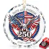 Aniversario 250 de la Fundación de EE. UU. Regalo Conmemorativo Colgante de Cristal UV Adorno de Navidad Colgante para Coche Personalización por Imagen Venta al por Mayor