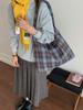 Bolso de Hombro Nuevo, Gran Capacidad, Estilo Perezoso Bolso para el Trabajo para Mujer, Bolso Tote para Clase de Estudiantes, Bolso Cubo Versátil de Cuadros