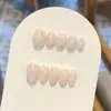 Unhas Vestíveis Ins Girl Dopamina Pura Feitas à Mão Que Realçam a Pele, Adesivos de Unhas Curtas Elegantes e de Alta Qualidade Pontas de Unhas Postiças