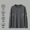 Camiseta de manga larga nueva para hombre de primavera y otoño 2026, simple y casual, top básico versátil
