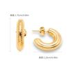 Brincos de Moda Design Europeu e Americano em Forma de C Banhados a Cobre Ouro Real 18k Nicho Alto Padrão Luxo Leve Elegante para Mulheres Commuter
