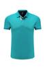 Camisa polo para publicidade de negócios de grupo, impressão bordada, parte traseira lisa com contas, gola colorida azul, verde, manga curta, lapela