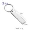 En stock acero inoxidable patrón de golpeo llavero largo letras DIY llavero patrón de golpeo venta al por mayor de fábrica