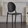 Silla de Comedor Moderna Simple de Plástico Respaldo Redondo para Adultos Tienda de Té con Leche Mesa y Silla para Comedor del Hogar Combinación Estilo ins