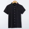 Novas Roupas de Verão 2026 Estilo Coreano Cardigã Ol para o Trabalho com Gola Camiseta Feminina Tamanho Grande Slim Fit Camisa Feminina 6705