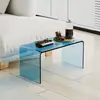 Mesa auxiliar acrílica de lujo ligero, mesita de sofá pequeña, sala de estar minimalista, mesa de centro de moda para ventanal, dormitorio nórdico, mesa de esquina transparente