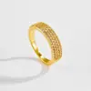 Anillo Popular Nuevo 2025 para Mujer, Anillo de Gama Alta Simple y Versátil Incrustado con Diamantes, Joyería de Venta Caliente Transfronteriza Estilo Ins