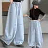 Calça pantalona xadrez patchwork para meninas, novo estilo outono, calça de moletom infantil folgada com bordado de laço, calça casual para crianças maiores