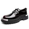 Zapatos Oxford con Puntera de Acero para Hombre Transfronterizos de Amazon Estilo Casual de Negocios Formales Zapatos para Ir al Trabajo que Aumentan la Altura Estilo Punk con Cordones