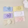 Accesorios Europeos y Americanos Nuevos Más Vendidos para el Cabello de Niños Diadema Ancha Elástica de Nylon con Decoración de Flores Tocado para Bebé Venta al por Mayor