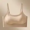 Sujetador tipo Bra de Belleza Invisible para Espalda para Mujer, Push-Up para Pecho Pequeño, Taza Fija Transpirable, Sujetador Bandeau Delgado de Verano