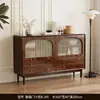Gabinete con Cajones, Gabinete de Almacenamiento para Sala de Estar, Gabinete Pequeño de Pie, Gabinete Tejido de Ratán Retro con Patas de Madera Maciza, Gabinete de Almacenamiento de Pared para Dormitorio, Gabinete con Cajones