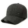 Gorra de béisbol de lana para hombres de mediana edad y ancianos, gorro cálido de otoño e invierno para papá y abuelo, con forro polar, gorra de pico engrosada y protectora para los oídos