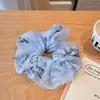 Scrunchie Retrô Simples com Letra Estilo Ins Coreano, Elástico de Cabelo Versátil Estilo Francês de Cetim com Renda, Acessório de Cabelo