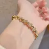 Pulsera Popular Europea y Americana en Forma de Escama de Abanico Oro de 18 Quilates Joyería de Alta Gama