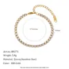 Moda Europea y Americana Elegante Lujo Ligero Temperamento Versátil Cadena para Clavícula Joyería Acero Inoxidable Chapado en Diamante Circonita Pulsera Collar Conjunto