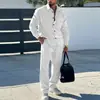 Nuevo Traje de Cardigan de Pana Suelto Casual Multibolsillos de Manga Larga para Hombre Transfronterizo de Amazon Estilo Europeo y Americano