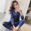 Pijama de Seda Simulada para Mujer 2026 Set Primavera y Otoño Camisa con Cuello Cardigan Cuello Solapa Talla Grande Ropa de Casa