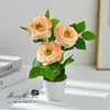Bonsai de Flor de Carpa de Três Cabeças Flor Artificial Decoração de Casa Enfeites Planta Artificial em Vaso Adereços de Fotografia Flores Artificiais Flores Artificiais