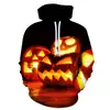 AliExpress Comércio Exterior Novo Moletom com Capuz Estampado Digital 3D de Abóbora de Halloween para Homens com Bolso