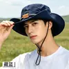 Sombrero de Pescador con Protección Solar para Exteriores para Hombres y Mujeres, Sombrero de Sol Grande de Ala para Viajes de Verano, Bordado para Montañismo, Pesca, Senderismo