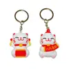 5531# llavero de gato de la suerte de dibujos animados lindo y creativo estilo chino bolsa de la suerte gato de todas direcciones a gato de la suerte regalo festivo