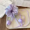 Acessórios para cabelo infantil: Scrunchie de Laço de Flor Tulipa Fofo para Meninas, Elástico para Rabo de Cavalo e Coque, Adorno de Cabelo