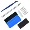 Kit de Ferramentas para Envelopamento de Carros 10 peças/conjunto Raspador de Vinil Cortador Squeegee de Filme Espátulas de Vinil Ferramentas para Plástico Filme Ferramentas para Insulfilm