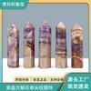 Venta al por mayor de fábrica Artesanías transfronterizas de cristal natural Adornos de decoración del hogar Regalos Piedra en bruto Ágata Amatista Pilar de punta única