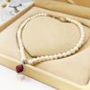 Collar de perlas naturales de agua dulce para primavera y verano, plata de ley 925 con calcedonia, ideal como regalo para el Día de la Madre.