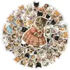 50 pegatinas vintage de gatitos de palacio estilo europeo para uso transfronterizo, materiales de collage collage de acuarela pintados a mano de gatitos para vestidos Lolita para journaling