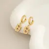 Kerastase Otoño Moda Transfronteriza Burbuja Dorada Colgante de Letra DIY Pendientes Personalidad Versátil Regalo de Cumpleaños