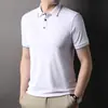 Camiseta Casual Respirável de Manga Curta Verão 2025 Camisa Polo Simples Confortável Fina com Gola Lapela Verão 2025 para Homens